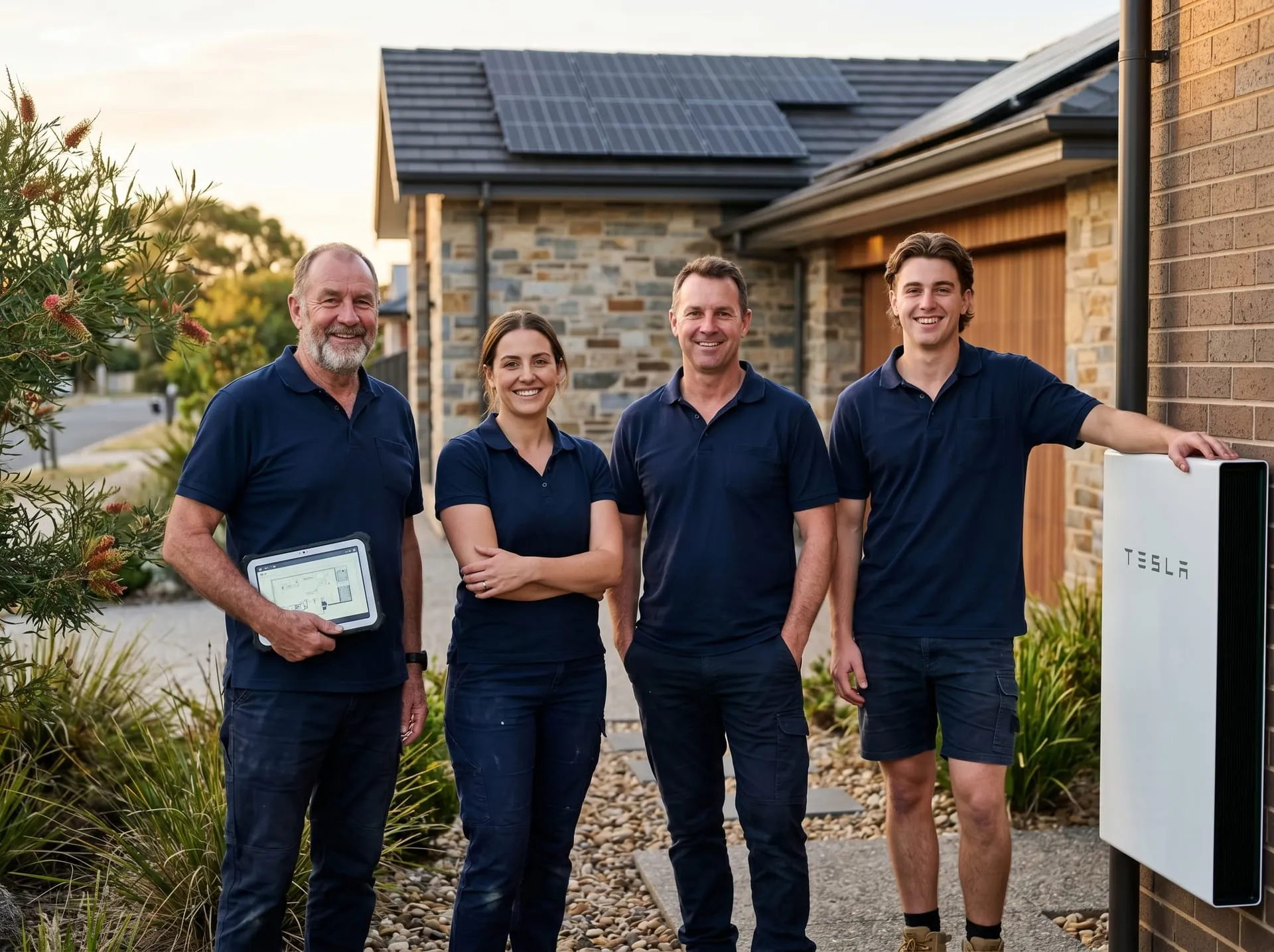The Solar Battery Solutions team of local Adelaide solar and battery installers